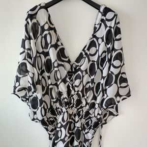 Lane Bryant Cover Up Dolman Sleeve Circle Print